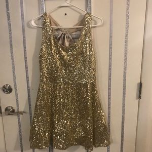GOLD HALTER SPECIAL OCCASION DRESS